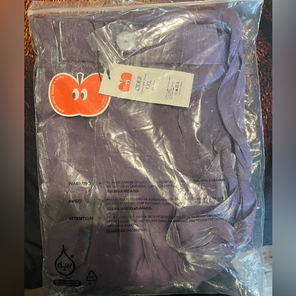 Cider 100% polyester 1XL purple casual pants